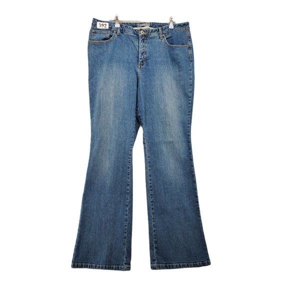 ST. JOHN'S BAY Jeans Women's Denim 5-Pocket Flared Leg Blue 14 - Picture 1 of 8